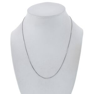 Estate Italy Sterling Silver 925 0.9mm Box Chain Necklace 18"